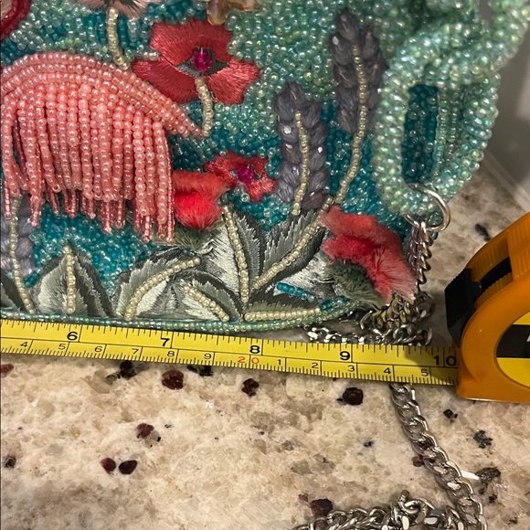 Mary Frances Aqua and Coral Beaded Flamingo Bag - Picture 6 of 8